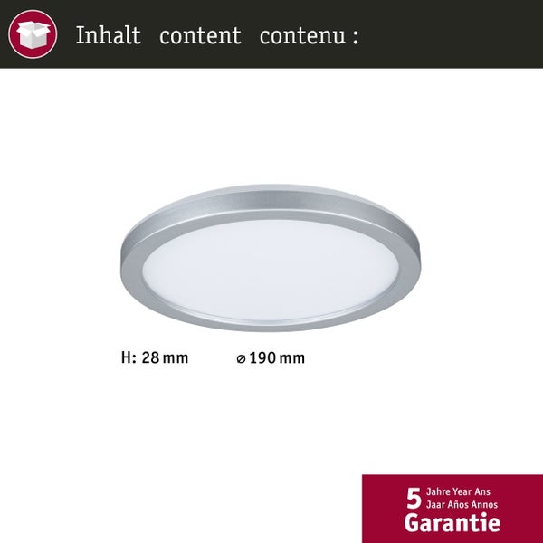 LED Panel Atria Shine Backlight rund 190mm 11,2W 850lm 4000K Chrom matt