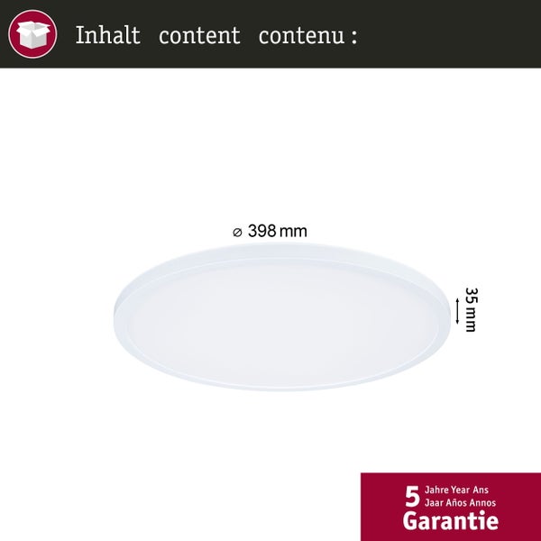 LED Panel Atria Shine IP44 rund 398mm 20,8W 2800lm White Switch Weiß