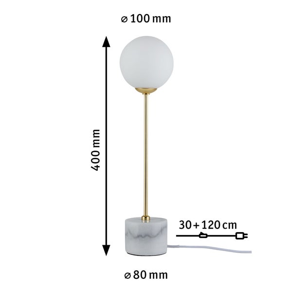 Neordic Tischleuchte Moa G9 max. 10W Weiß, Gold matt Glas, Marmor, Metall