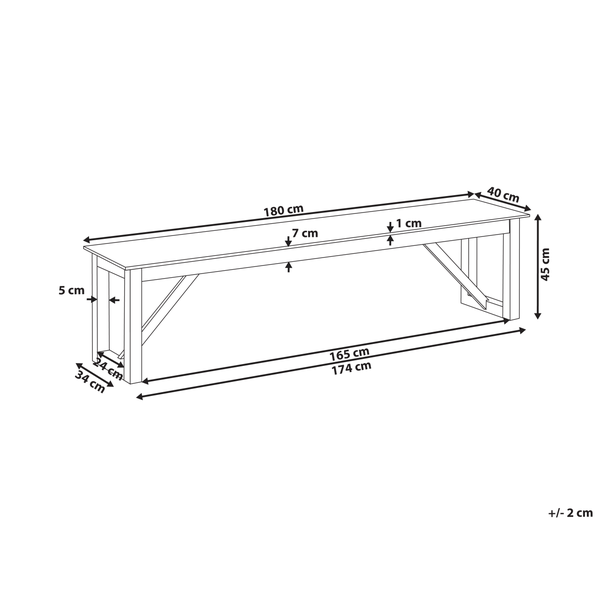 Gartenbank NOTTERI 180 cm Beton Grau