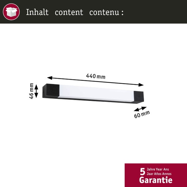 Selection Bathroom LED Spiegelleuchte Quasar IP44 3000K 600lm 230V 7,5W Schwarz