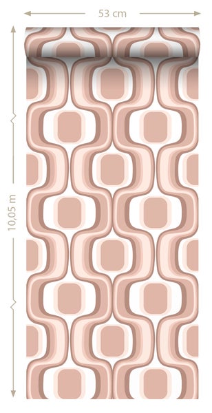 ESTAhome Tapete Retro-Ornamente Terrakottarosa - 50 x 900 cm - 131583