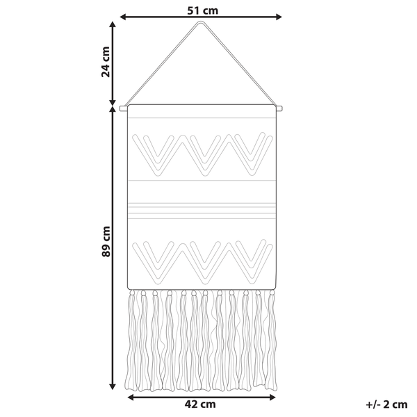 Wandbehang FAZILPUR Baumwolle 113 cm Blau