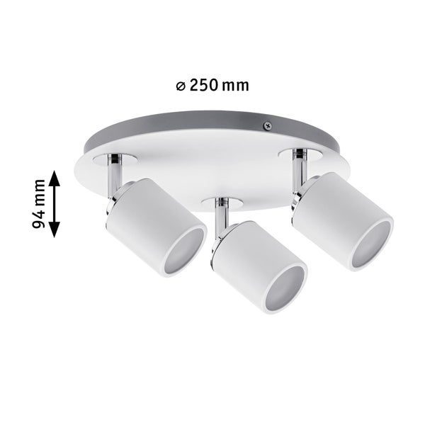 Spotlight Tube IP44 GU10 230V max. 3x10W dimmbar Weiß, Chrom