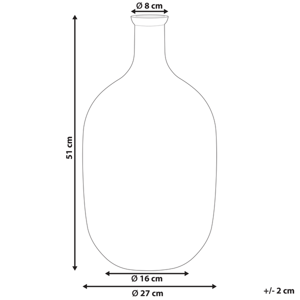 Dekovase DALCHINI Glas 51 cm Goldbraun