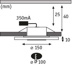 Premium LED Einbauleuchte Whirl Basisset rund 150mm 3x6,9W 3x450lm 230V 3000K Alu gedreht, Satin