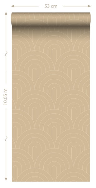 ESTAhome Tapete Art Decó Muster Beigebraun - 50 x 900 cm - 139778