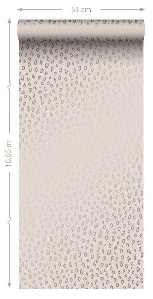 ESTAhome Tapete Leopardenmuster Hellrosa und Gold - 53 cm x 10.05 m - 139273