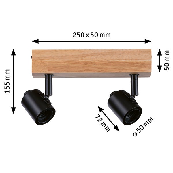 LED Spotlight Arvid E27 230V max. 2x20W dimmbar Schwarz