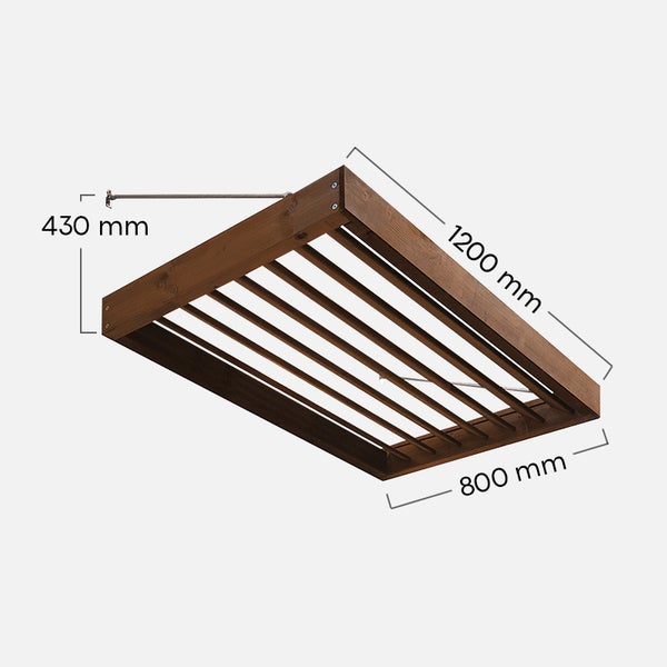 Modernes Vordach als Sonnenschutz aus Holz für Haustür 120 cm Lumilam