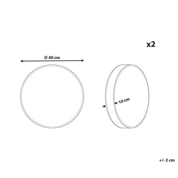 Gartenkissen 2er Set VALSORDA Geometrisches Muster 40 x 40 cm Grau