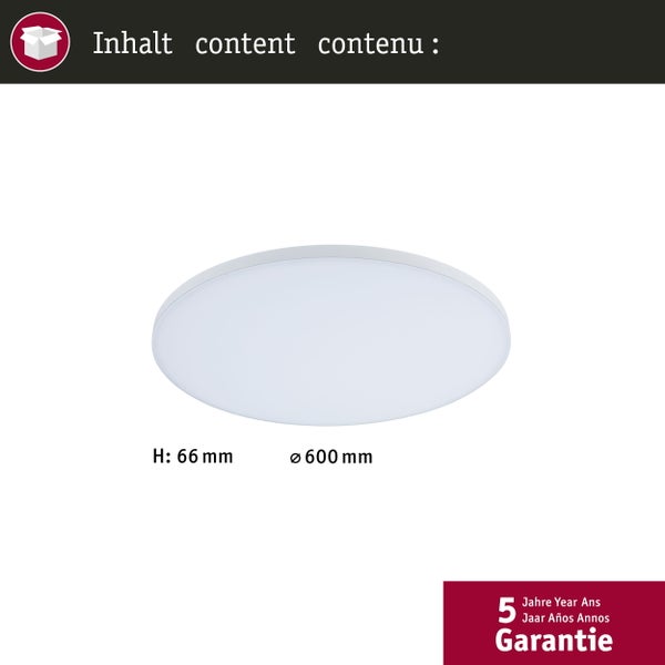 LED Panel Velora rund 600mm 38W 3650lm White Switch Weiß