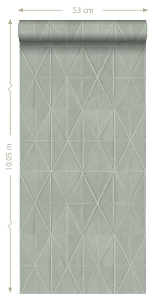 ESTAhome Tapete Origami-Muster Hellgrau - 53 cm x 10.05 m - 148708