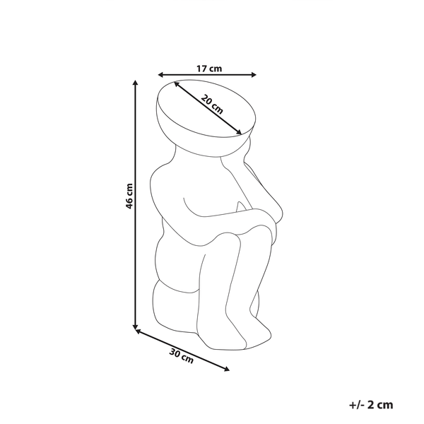 Dekofigur grau Körperform 46 cm FRIA