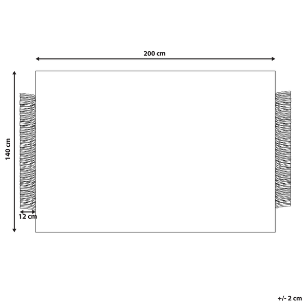 Teppich TACETTIN Weiß 140 x 200 cm Wolle