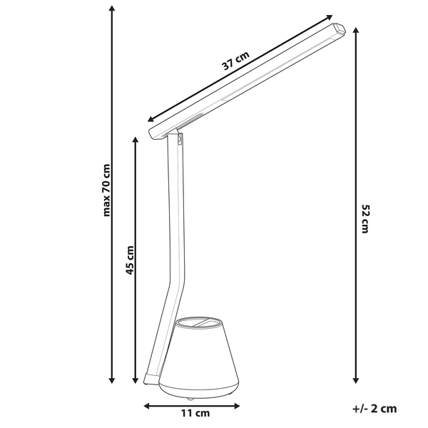 Abmessungen einer Schreibtischlampe