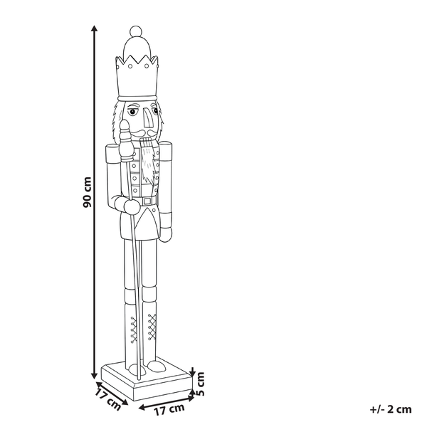 Abmessungen eines Nussknackers: 90 cm Höhe, 17 cm Breite, 17 cm Länge, 5 cm Tiefe