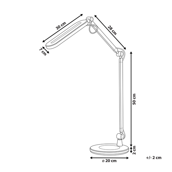 LED Schreibtischlampe GRUS mit Dimmer Metall Silber