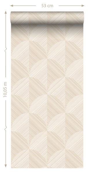 Origin Wallcoverings Tapete 3D Muster Hellbeige - 53 cm x 10.05 m - 347935