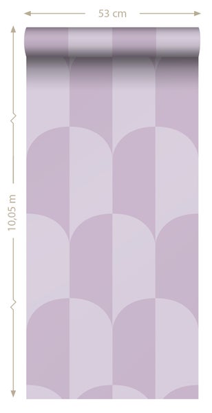 ESTAhome Tapete Art Decó Muster Violett - 53 cm x 10.05 m - 139993