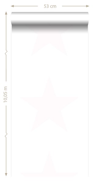 Origin Wallcoverings Tapete großer Stern Hellrosa und Weiß - 53 cm x 10.05 m - 347504