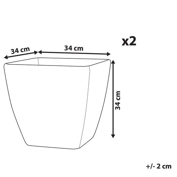 Set mit 2 Blumentöpfen ZELI 34 cm Dunkelgrau