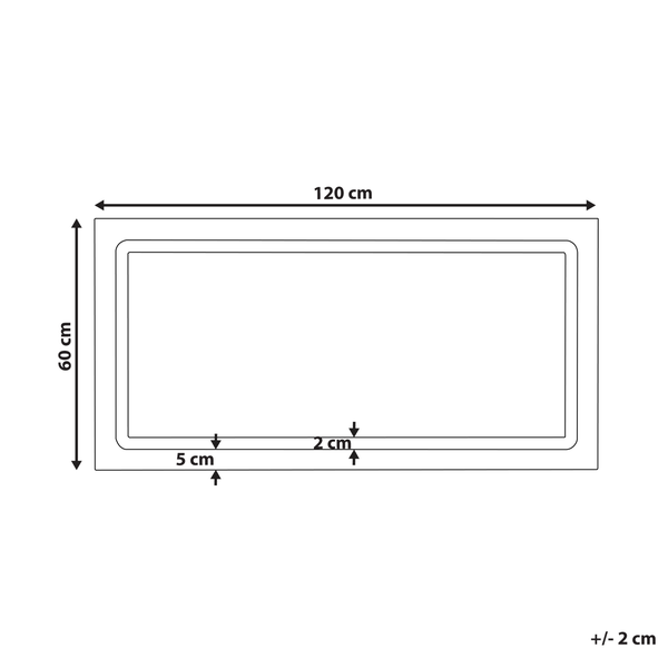Technische Zeichnung einer Duschwanne mit den Maßen 120 x 60 cm.