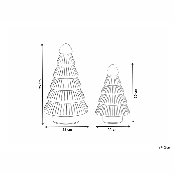 Abmessungen von zwei Dekobäumen