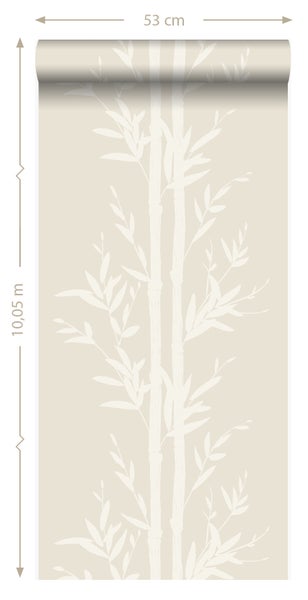 Origin Wallcoverings Tapete Bambusmuster Crême-Weiß - 53 cm x 10.05 m - 345750