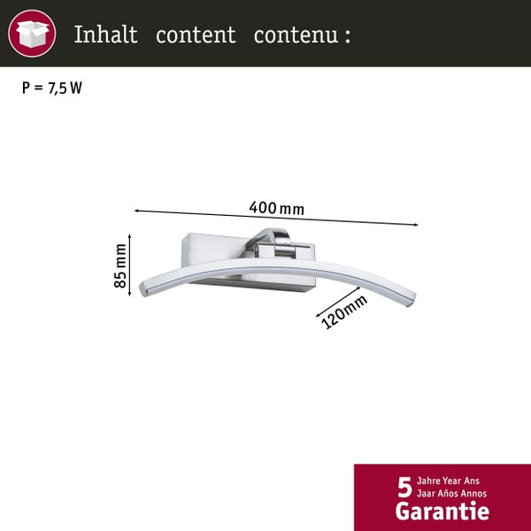 LED Bilderleuchte Bento 3000K 300lm 230V 6W Alu gebürstet