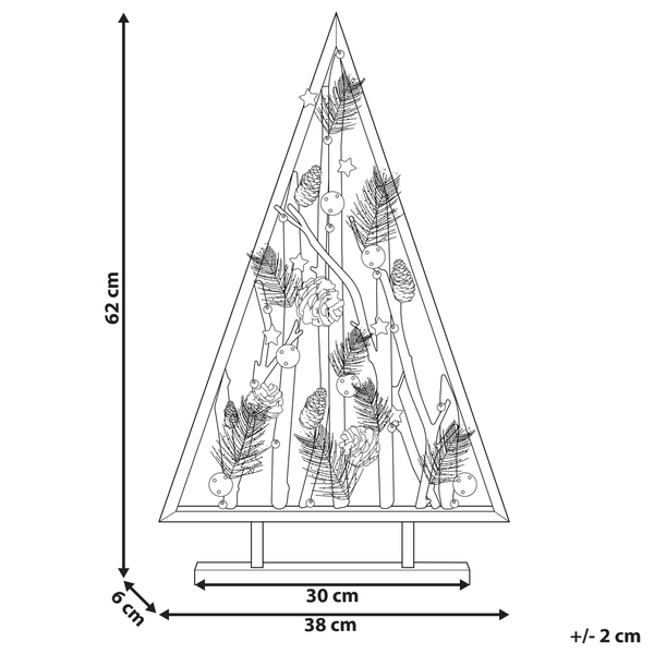 Weihnachtsdeko LED Kiefernholz dunkelbraun Tannenbaum 62 cm SVIDAL