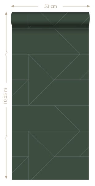 Origin Wallcoverings Tapete grafische Linien Grün - 53 cm x 10.05 m - 347728