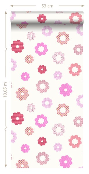 ESTAhome Tapete Spitzemotiv Rosa - 53 cm x 10.05 m - 115734