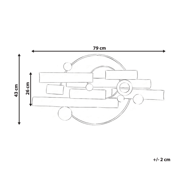 Wanddekoration mit geometrischen Formen und Kreismotiv