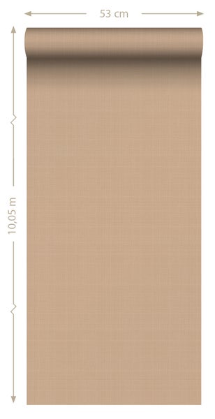 ESTAhome Tapete Leinen-Optik Terrakotta - 53 cm x 10.05 m - 139473