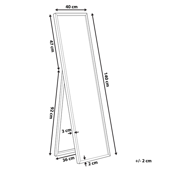 Standspiegel BRECEY 140 cm Gold