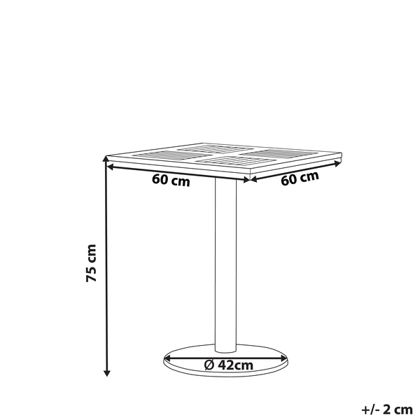 Outdoor Bistrotisch PALMI 60 cm 60 cm Holzoptik Braun