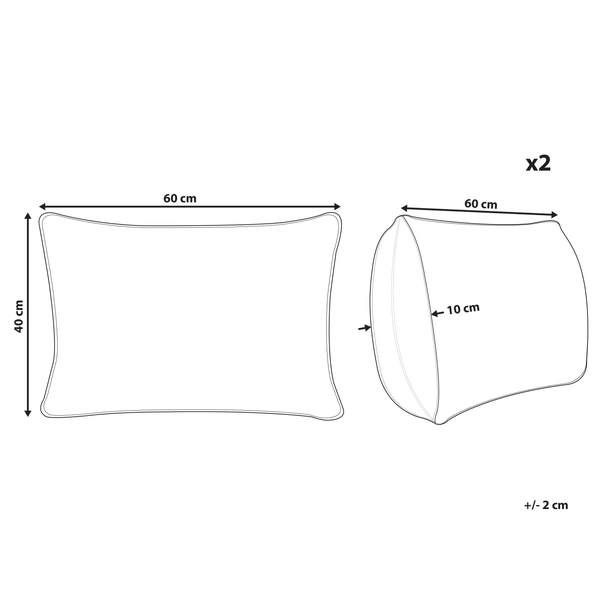 Gartenkissen 2er Set TORBORA Pflanzenmuster 40 x 60 cm Weiß Blau