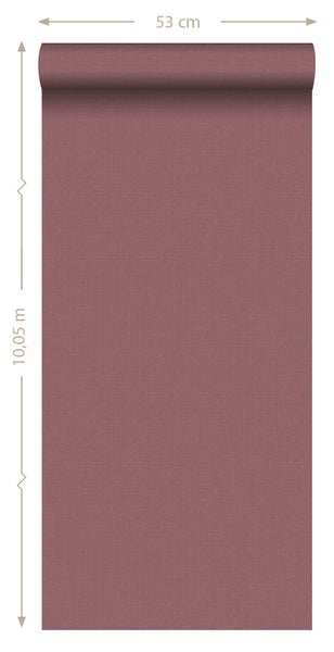 ESTAhome Tapete Leinen-Optik Burgunderrot - 53 cm x 10.05 m - 148744
