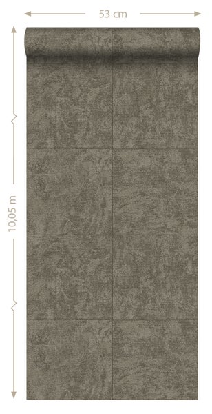 Origin Wallcoverings Tapete Stein-Optik Graubraun - 53 cm x 10.05 m - 347411