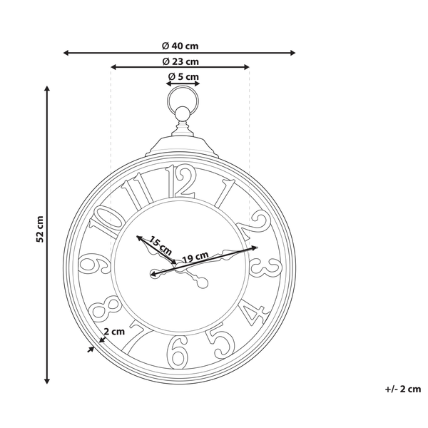 Wanduhr ALCOBA 40 cm Braun