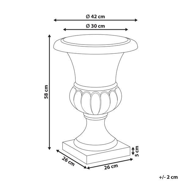 Blumenkübel KAIR Keramik 42 cm Graphitgrau