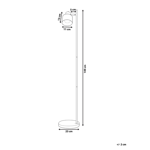 Stehlampe CORBONES verstellbar Metall Schwarz