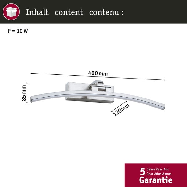 LED Bilderleuchte Bento 3000K 480lm 230V 8,5W Alu gebürstet