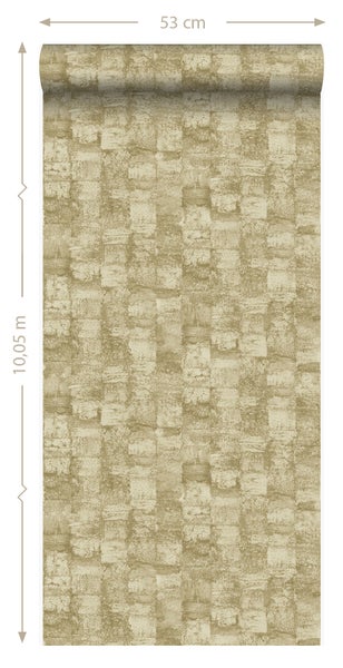 Origin Wallcoverings Tapete mit feiner Struktur Khakigrün - 53 cm x 10.05 m - 347364
