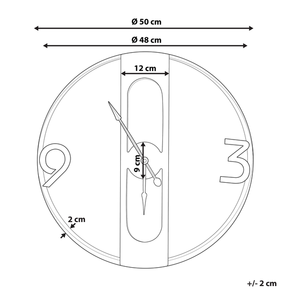 Wanduhr MULHOUSE 50 cm Braun