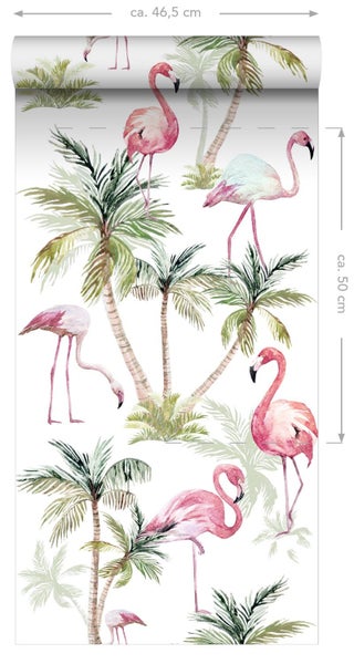 ESTAhome XXL-Vliestapete Flamingos Rosa - 50 x 900 cm - 158844