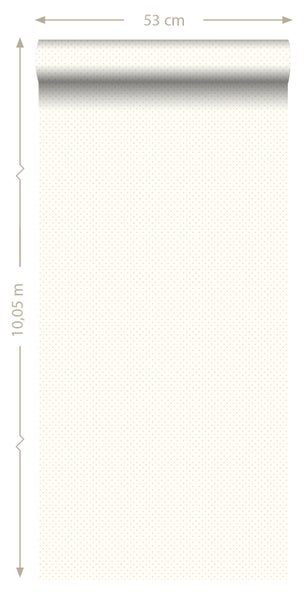 ESTAhome Tapete feine Punkte Crême-Weiß und Rosa - 53 cm x 10.05 m - 137314