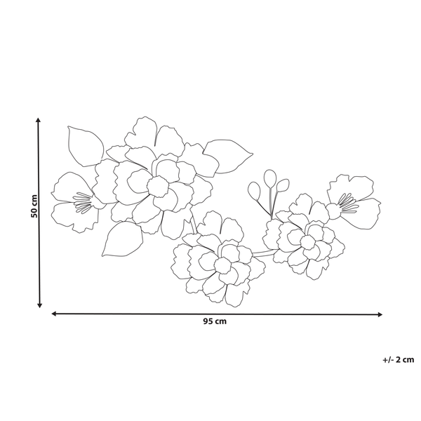 Blumenwanddekoration, circa 95 cm breit und 50 cm hoch