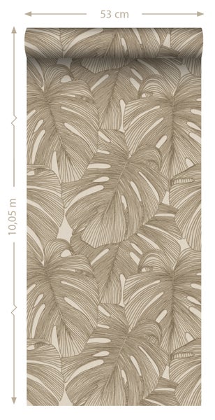 Origin Wallcoverings Tapete 3D Muster Blätter Beige - 50 x 900 cm - 347916